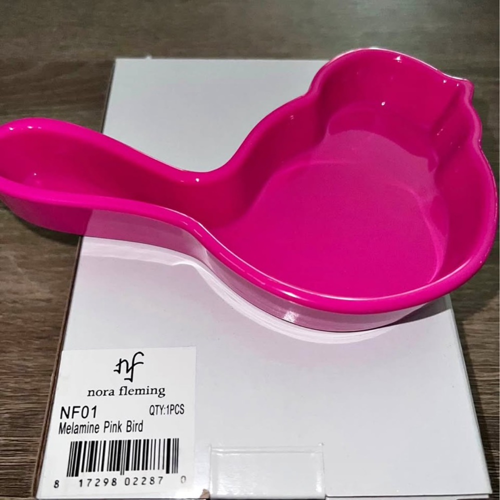Nora Fleming Vibrant Pink Bird Dish